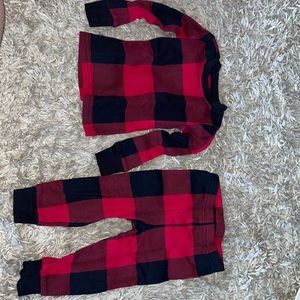 Red plaid pajama set
